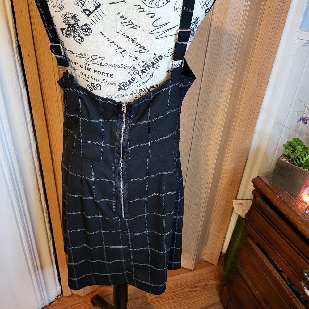 BeBop Black White Plaid Mini Jumper Dress XL - Picture 4 of 7